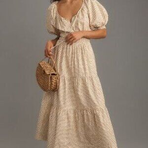 Anthropologie NWOT Somerset Maxi Dress Puff-Sleeve Edition